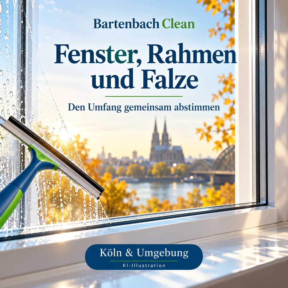 KI-Illustration heller Glasflächen zur Fensterreinigung